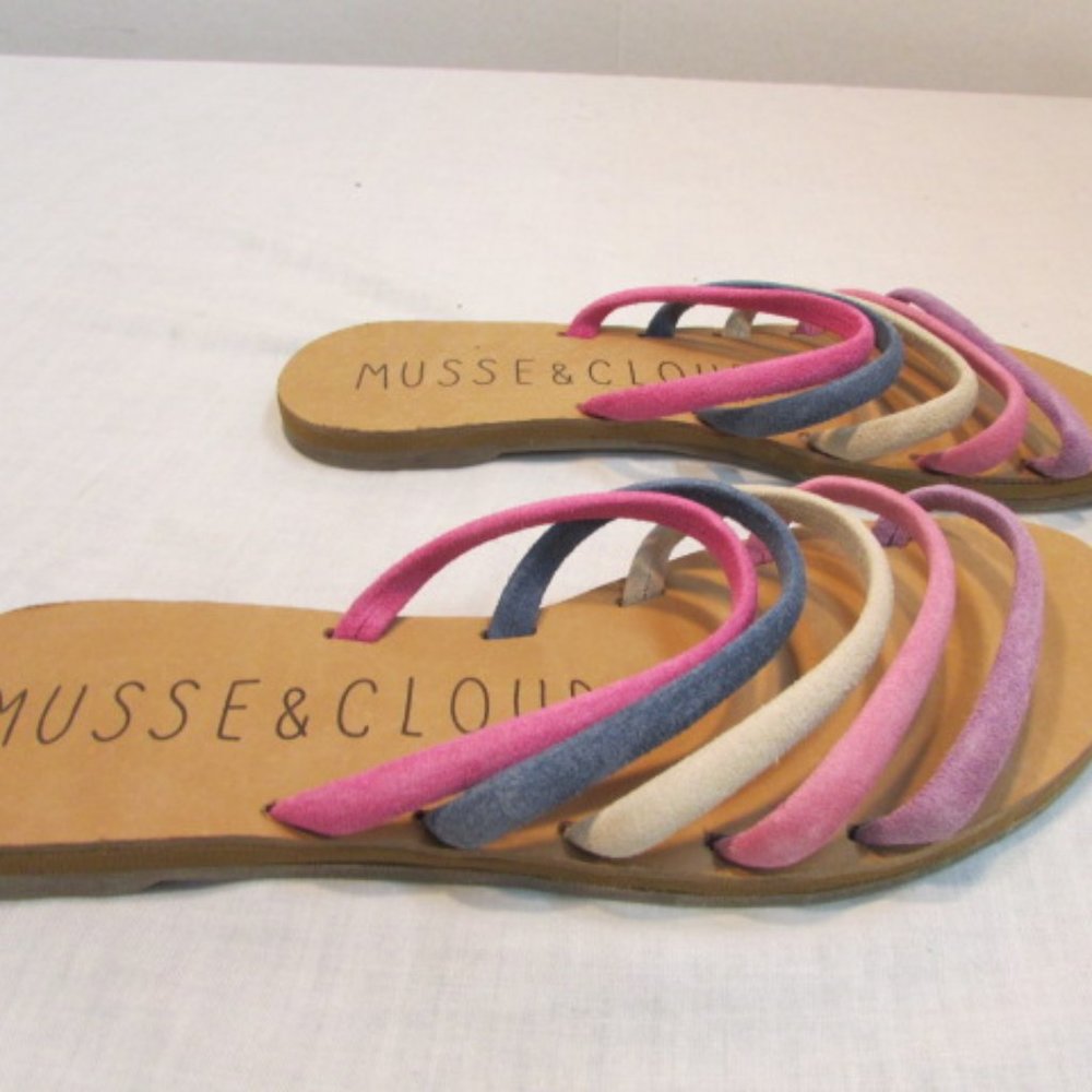Musse & Cloud Artisian "Jazzy" Suede 5 Strap Slide Sandals